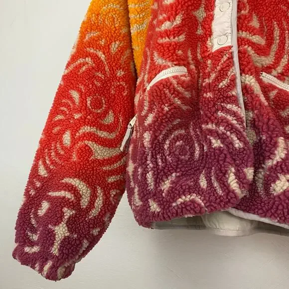 FP Movement - Free People Hit The Slopes Printed Fleece Jacket - Marigold - XS - Picture 7 of 11